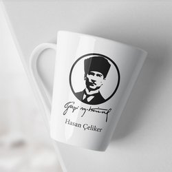 Hediyesec - İsme Özel Atatürk Tasarımlı Konik Kupa