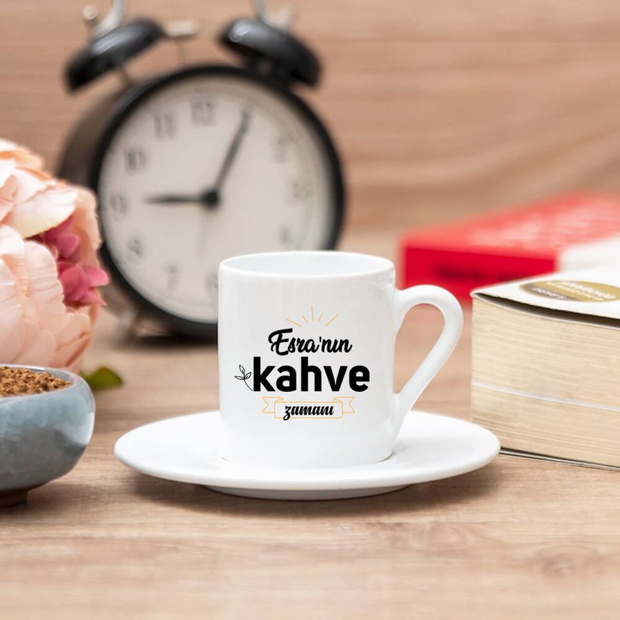 Hediyesec - İsme Özel Kahve Zamanı Tasarımlı Fincan